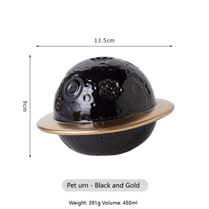 Tarro Conmemorativo para Mascotas Saturno de Escritorio al por Mayor con Textura Lunar Grabada, Recuerdo de Condolencias para Amantes de Mascotas en Tiendas Americanas - Product Image 4
