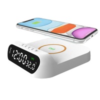 Draadloos Opladen Digitale Wekker Snelle Draadloze Oplader Elektrische Alarm Voor Smart Phone Dimbare Led Display Bureauklok