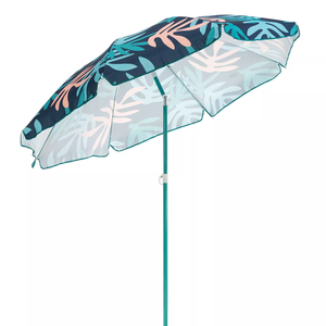 Parasol à motif de forêts tropicales au design personnalisé, parasol de plage avec protection anti-UV de 6,5 pieds et inclinaison en aluminium - Product Image 3