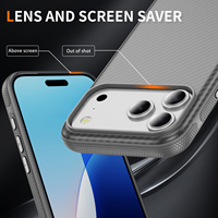 Coque de téléphone rigide en fibre de carbone pour iPhone 17 Pro Max 16E 15 14 Plus 17 Air 13 12 11, coque de protection souple en TPU anti-chute