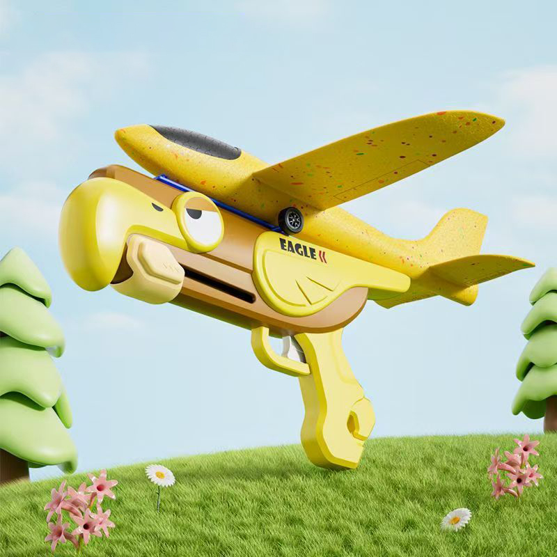 AJB Eagle Foam Plane Launcher Catapult Glider Airplane Gun Soft Bullet Foam Jet Plane Launcher for Boys & Kids Outdoor Play