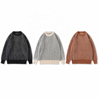 Pull-over d'hiver à manches longues et col rond contrastant à rayures pour femme – Vêtements féminins en stock