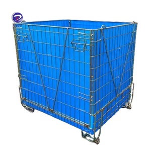 Customized <strong>Transport</strong> Half <strong>Open</strong> Door Mesh Design Metal Wire Basket Pallet <strong>Container</strong> - Product Image 2