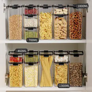 Lufttett Snacks Vorrat Küche Kanister groß quadratisch Kunststoff Lebensmittel lagerung-Glas für Küche Behälter