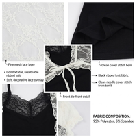 Set atasan bolero renda kasual chic 2 potong, atasan kemben hitam berbahan ribbed, rok pendek polos warna floral dengan detail mesh dan tali depan, lengan pendek, cepat kering
