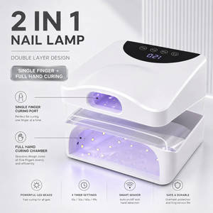 Lampe à ongles UV LED 2 en 1, double couche, double zone, séchage rapide, <span class=keywords><strong>4</strong></span> réglages de minuterie, capteur intelligent - Product Image 2