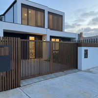Ensembles de portails en aluminium noir, clôture de jardin 4x6 pieds, panneau de clôture moderne en métal à lattes pour villa, sécurité extérieure