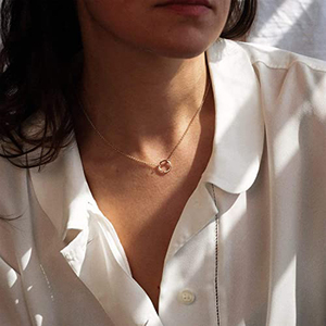 <span class=keywords><strong>Collana</strong></span> di monete da donna a cerchio pieno ciondolo fase lunare delusa catena minimalista Boho luna ciondolo <span class=keywords><strong>collana</strong></span> in acciaio inox - Product Image 4