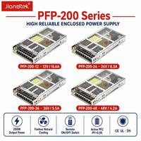 Fuente de Alimentación Industrial AC/DC Jiangtek PFP-200 200W 12V 24V 36V 48V PFC PF0.95 Sin Ventilador con Certificación CE UL RoHS