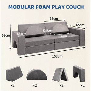 Nouveauté : Aire de jeux modulable éducative pour enfants, convertible en canapé, fauteuil inclinable pour aire de jeux intérieure - Product Image 3