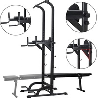 Wellshow Sports Power Tower Multi-Gym avec Barres Parallèles, Barre de Traction et Banc de Musculation