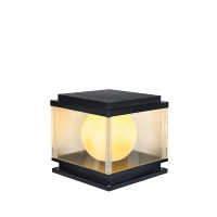 Lampadaire de jardin moderne avec panneaux à motifs montagneux pour poteaux de portail de villa