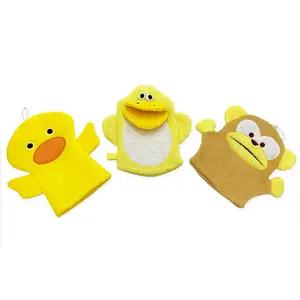 100% Polyester Baby Bath Sponge Eco-friendly Korea Baby Bath Mitt Soft Exfoliating Bath Toys Scrub Mitt For Kids