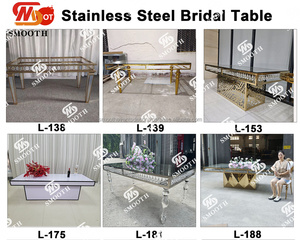 Mesa de Boda Elegante y Moderna de Acero Inoxidable Dorado para Novios, Mesa de Comedor para Restaurante de Hotel de Lujo - Product Image 4