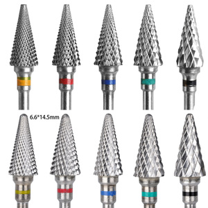 Forets professionnels en carbure de tungstène coniques de 3/32 po pour le retrait du vernis gel acrylique, outils de manucure électriques - Product Image 2