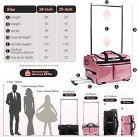 Sac de danse pliable tendance de 23 pouces, grande capacité, porte-vêtements télescopique, chariot à roulettes, fermeture éclair en PU pour les voyages