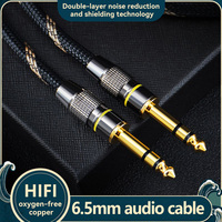 Câble audio jack 6,5 mm, câble audio jack stéréo TRS 6,5 mm vers 6,5 mm, câble auxiliaire mâle vers mâle pour guitare, mélangeur, amplificateur, haut-parleur