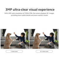 Caméra intelligente Xiaomi C301 2K 3MP WiFi, caméra de sécurité avec vision nocturne couleur, détection humaine par IA pour la surveillance à domicile