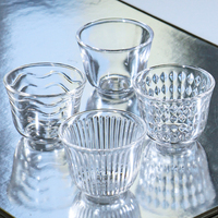 Op maat gemaakte klassieke heldere kristallen vintage herbruikbare milieuvriendelijke draagbare kleine drinkglas thee proefbeker