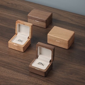 Black walnut solid wood ring <b>box</b>, a luxurious and exquisite portable jewelry storage <b>box</b>, a <b>vintage</b> wooden necklace, earring, - Product Image 1