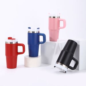 14oz Car Travel Tumbler Handle <b>Mug</b> Double Wall Insulated Stainless Steel Lid Straw Non-Slip Included - Product Image 4