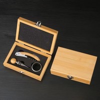 Nouvel ensemble d'accessoires de luxe pour tire-bouchon à vin rouge avec logo personnalisé, coffret en bois avec poignée, idéal pour un cadeau d'anniversaire