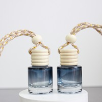 Nouveau flacon de parfum pour voiture, flacon vide bleu dégradé avec bouchon rond, 8 ml 12 ml, flacon diffuseur suspendu en verre