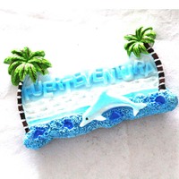 Großhandel benutzerdefiniertes Design Fuerteventura Lanzarote Gran Canaria Touristen Souvenir Harz Kühlschrank Magnet