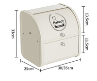 Boîte à pain double couche en acier au carbone, conteneur de rangement en gros, tiroir avec couvercle rabattable, anti-poussière pour cuisine, OEM ODM, logo personnalisé
