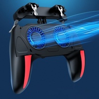 Manette de jeu sans fil H10 2,4 GHz avec double ventilateur, batterie 2500 mAh et support pour smartphone, pour jeux sur smartphone, noir ABS avec métal