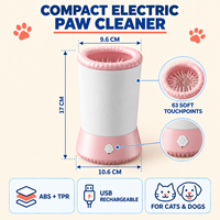 Lave-pattes automatique pour chien, nettoyeur électrique pour pattes d'animaux, brosse en silicone rechargeable par USB, gobelet pour le toilettage des chats et des chiens