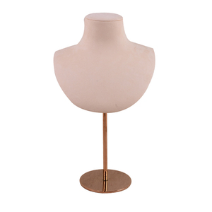 Beige Color Microfiber Jewellery Earring Bracelet Display Stand Gold Metal Display Customize Jewelry Stand - Product Image 4