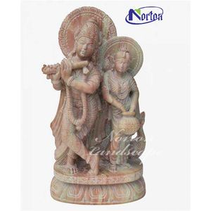 Personalizada tallada a mano decoración <span class=keywords><strong>de</strong></span> jardín <span class=keywords><strong>dios</strong></span> hindú escultura mármol religión escultura piedra Radha Krishna estatua para exteriores - Product Image 1