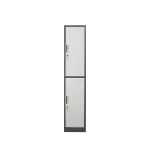 ตู้เก็บของสองประตูแนวตั้งตู้เหล็กตู้เสื้อผ้าเหล็กตู้เสื้อผ้าตู้เก็บของสำหรับคนทำงาน2ประตู