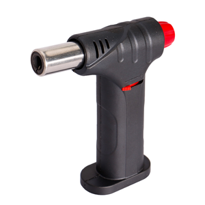 New Jet Windproof Custom Logo Safety Lock Refillable Cigarette Slant Torch Lighters 4 Colors Butane Fuel Giveaways Wholesale - Product Image 4