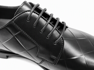 Chaussures Richelieu matelassées en cuir véritable noir pour hommes, à lacets, bout rond, semelle en caoutchouc antidérapante, pour le bureau, les affaires, les mariages - Product Image 6