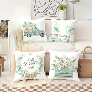 Bantal dekorasi rumah yang nyaman dengan desain truk dan karangan bunga untuk kenyamanan ruang tamu yang meriah - Product Image 2