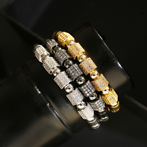 Bracelets de charme ajustables en macramé hexagonal transparent en zircon de luxe 3 couleurs pour hommes et femmes - Product Image 2