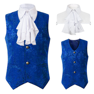 Gilet de costume pour <span class=keywords><strong>homme</strong></span>, style Renaissance, cosplay médiéval, pirate, vintage, victorien, steampunk, jacquard, motif hirondelle, <span class=keywords><strong>noble</strong></span>, blazer - Product Image 5
