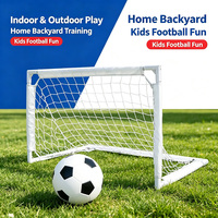 But de football pliable pour enfants, entraînement intérieur/extérieur, avec filet en polyester de 5 mm et cadre en plastique, ballon et sac de transport inclus