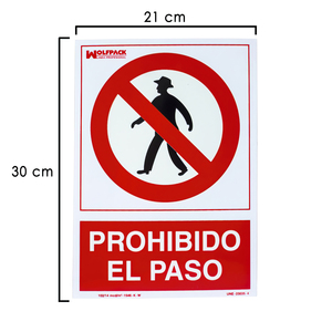 Cartello di proibizione l'ingresso 21x 30 (H) cm. - Product Image 1
