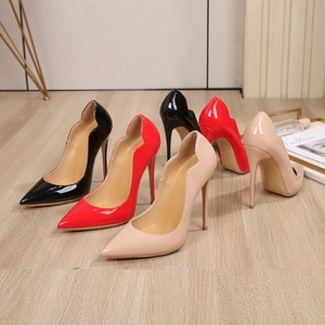 Nouvelles Chaussures Femme Été 2025 Style Européen et Américain à Talon Fin de 12 cm, Modèle à Enfiler avec Bout Pointu et Décolleté en V, Grandes Tailles - Product Image 4