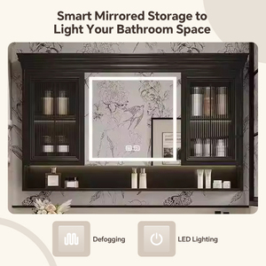 Meuble-lavabo autoportant en bois massif 36-92 pouces avec vasque en céramique, style rétro français, miroir intelligent, pour <span class=keywords><strong>hôtels</strong></span> et villas, garantie 5 ans - Product Image 4