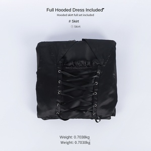 Sorcière d'âge <span class=keywords><strong>moyen</strong></span> à plumes avec robe gothique à capuche 5XL Trench pour Halloween - Product Image 6