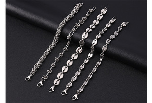 G.T 2022 <span class=keywords><strong>gioielli</strong></span> in argento Stock Hip Hop 7/9/11mm in acciaio inox chicchi di caffè naso di maiale <span class=keywords><strong>Marina</strong></span> bracciale a catena a maglia per uomo donna - Product Image 6