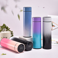 Bouteille d'eau intelligente de 500 ml, thermos intelligent en acier inoxydable avec affichage LED, thermos numérique