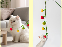 Jouet à mâcher pour chat en gros, en forme de tomate à la cataire, avec clochette, baguette de chat à suspendre à la porte, boule en peluche 45 cm, couleurs assorties, réaliste, pour chaton, pour le jeu autonome
