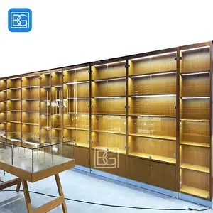Factory Manufacturing Countertop Cabinet Case Round Glass Display Case Glass Showcase Shelves Smoke Shop Dispensary Display