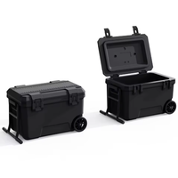 Glacière isotherme en plastique rigide personnalisable avec logo, 50qt, portable, pour la pêche, le camping en plein air, le stockage des aliments, le barbecue