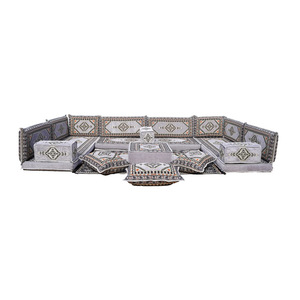 Set di Divani da Terra Modulari Personalizzabili in Stile Arabo, Salvaspazio, Stile Turco per Balcone, Patio e Camera degli Ospiti - Product Image 3